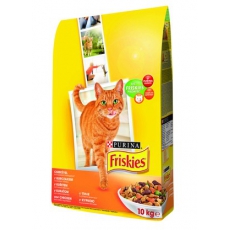 Friskies (Фріскіс) Сухий повнораціонний корм для дорослих котів з куркою та доданими овочами 10 кг